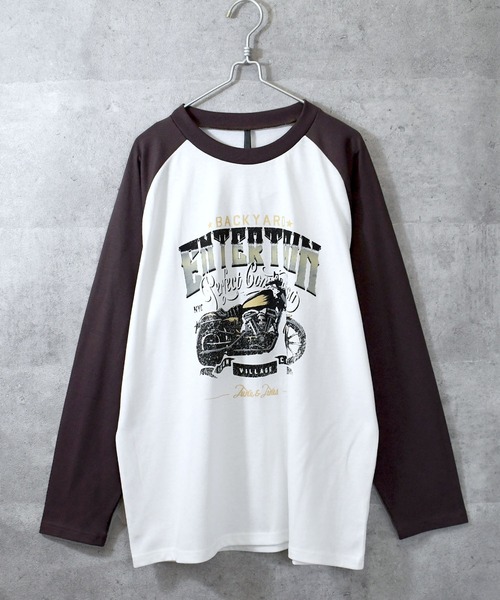 Anytime Songs tシャツ oversize raglan sleeve print long T