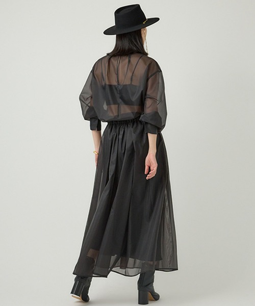 レ*ン様 美品⁑Chaos カオス　ウール混ロングシアーシャツ　ブラック　ビッグ Chaos（カオス） ブラウス シャツ /ローレンオーガンブラウス