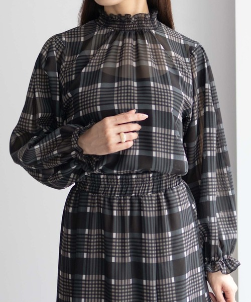 HusHusH（ハッシュアッシュ） ブラウス シャツ 衿シャーリング