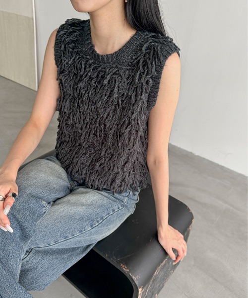 feepur ベスト ジレ 「ハンドウォッシャブル」メランジループ
