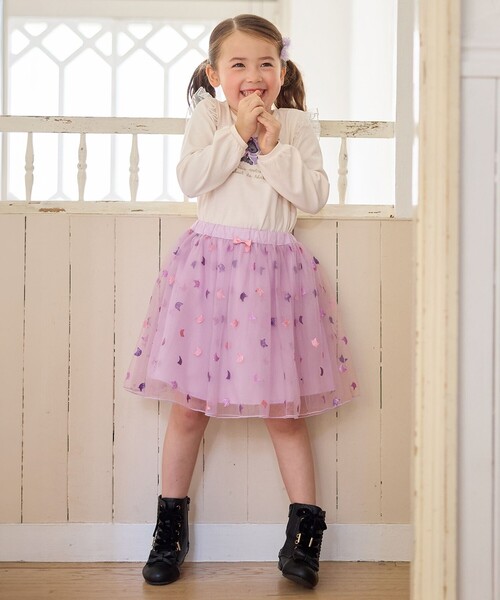 ANY（エニィ） スカート ラメチュールフレアスカート キッズ 子供服