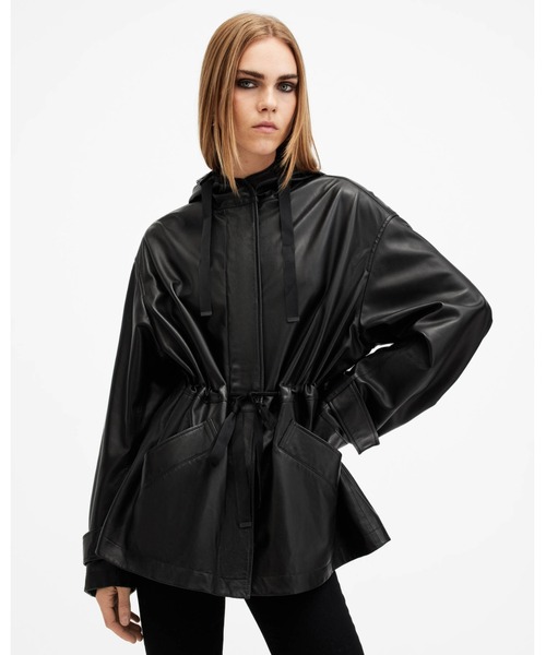 ジャケット・アウター modern&classic real leather jacket ALLSAINTS（オールセインツ） コート アウター KELSEA RELAXED FIT