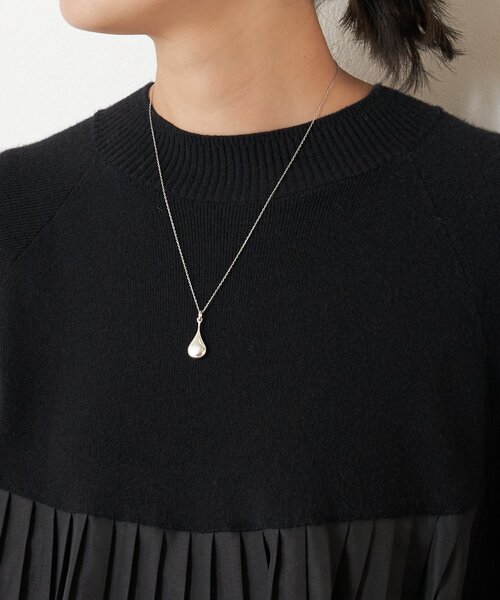 新品　ビアズリー beardsley ニットコンビブラウス　ブラック BEARDSLEY ブラウス シャツ ニットコンビプリーツプルオーバー