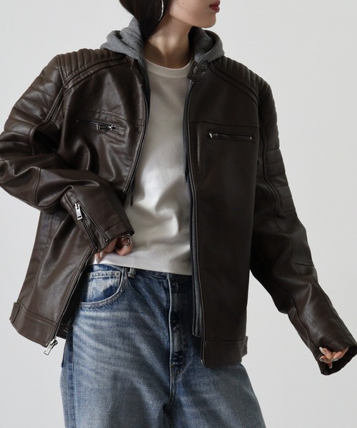 GUESS(ゲス) ブルゾン アウター GUESS DAVID HOODED PU PUジャケット GUESS(ゲス) ブルゾン アウター GUESS DAVID HOODED PU PUジャケット