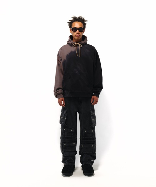 【DankeSchon】TIEDYE HOODIE グレー 要在庫確認 男女兼用 DankeSchon/ダンケシェーン/TIEDYE HOODIE | L.H.P