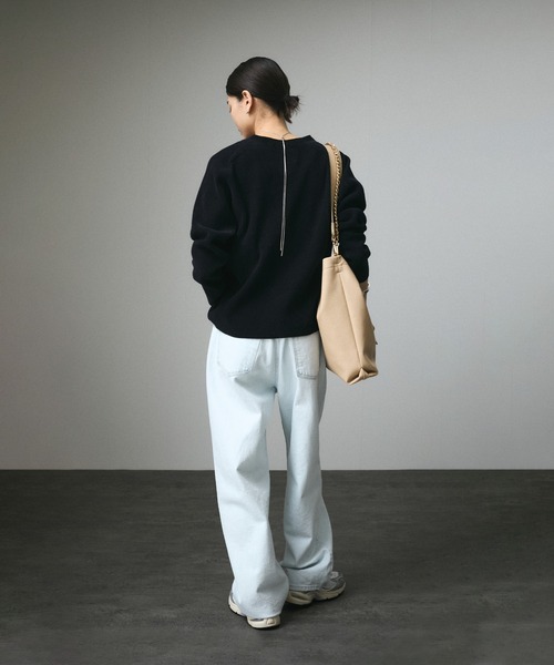SALON adam et ropéカーディガン-CreamyCotton SALON adam et rope' カーディガン Vネックカーディガン