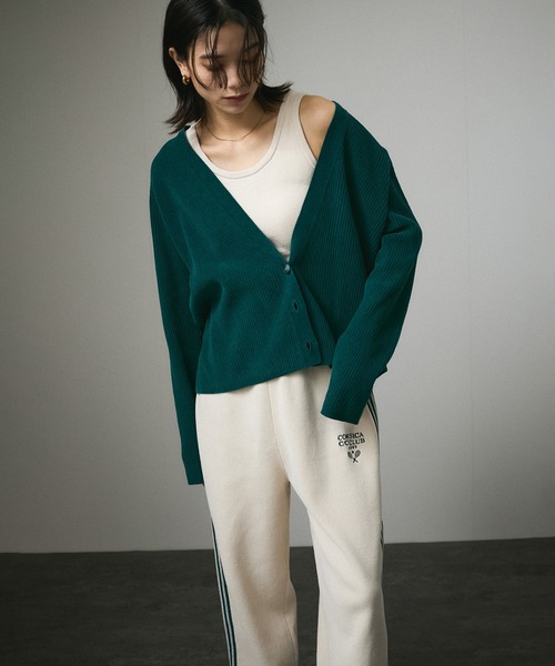 SALON adam et ropéカーディガン-CreamyCotton SALON adam et rope' カーディガン Vネックカーディガン