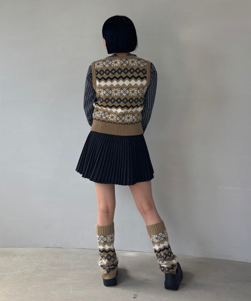 ベスト ジレ フェアアイル柄 ショートニットベスト FD24S380「Fano