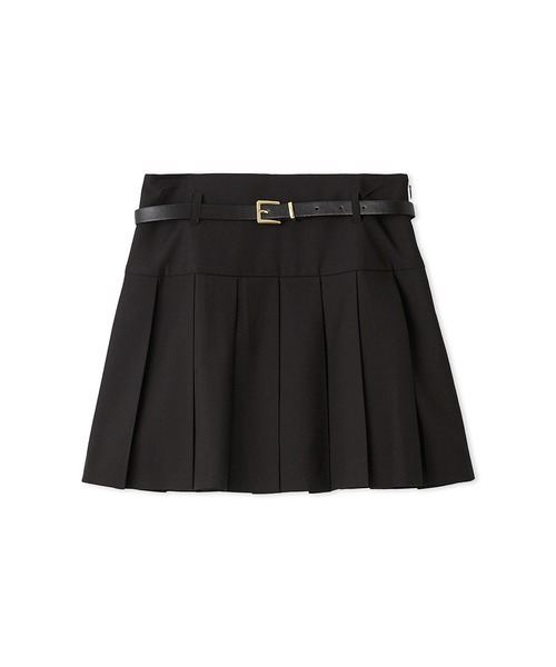 LILY BROWN プリーツスカート ベルト付きスカショーパン 黒 ブラック LILY BROWN パンツ ベルト付き切り替えプリーツスカショーパン