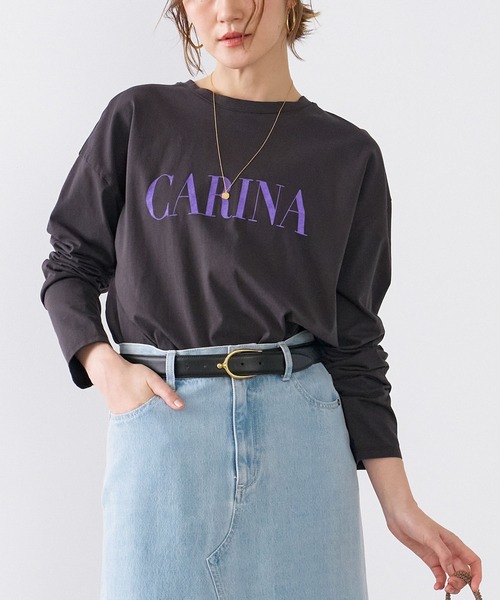 tシャツ CARINA”ロゴロングT-shirt レディース