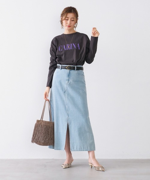 tシャツ CARINA”ロゴロングT-shirt レディース MICA&DEAL tシャツ CARINA”ロゴロングT-shirt レディース