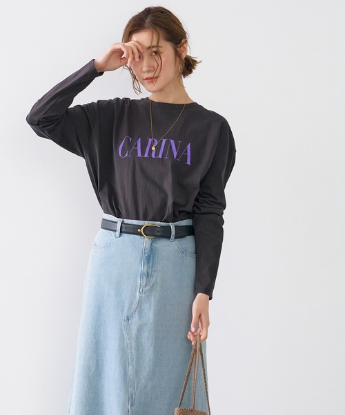 tシャツ CARINA”ロゴロングT-shirt レディース MICA&DEAL tシャツ CARINA”ロゴロングT-shirt レディース