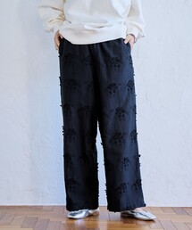パンツ 3Dフラワー刺繍 イージーワイドパンツ レディース｜ZOZOTOWN Yahoo!店
