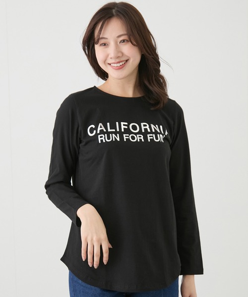 tシャツ ロゴプリントロンT レディース