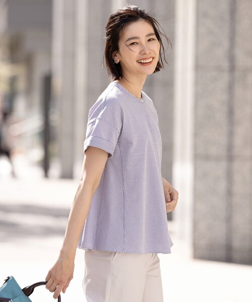 tシャツ 「洗える・抗菌防臭・吸水速乾」サッカージャージー フレンチスリーブ カットソー レディース tシャツ 「洗える・抗菌防臭・吸水速乾」サッカージャージー