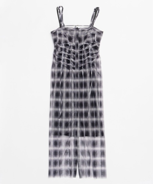 MAISON SPECIAL ワンピース See-through Plaid Layered Dress