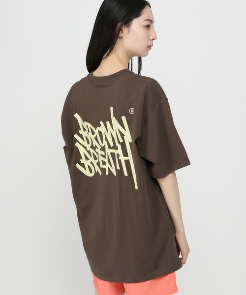 【新品タグ付き】haruxFRAMeWORK コラボロゴTEE ブラウン BROWNBREATH（ブラウンブレス） tシャツ 「UNISEX」BROWNBREATH／TAG
