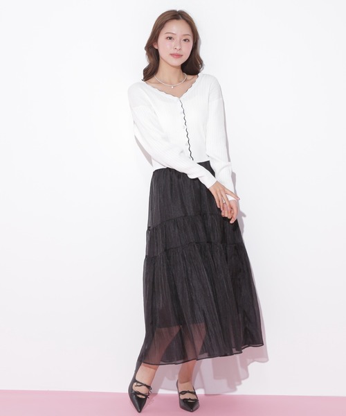 JILL by STUART スカート シアーシャイニーボリュームスカート