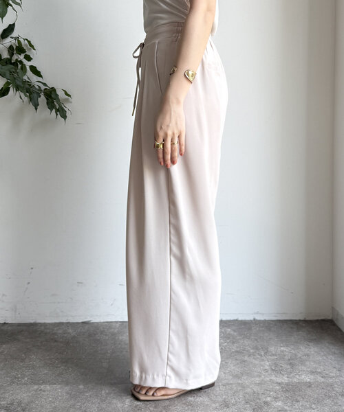 F 新作 新品 DOUDOU ヘリンボーンコーデュロイイージーパンツ グレージュ ヘリンボーンコーデュロイイージーパンツ（その他パンツ）｜DouDou