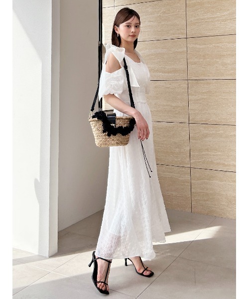 入荷now 安全 SNIDEL ワンピース ショルダーリボンワンピース : ZOZOTOWN ワンピース