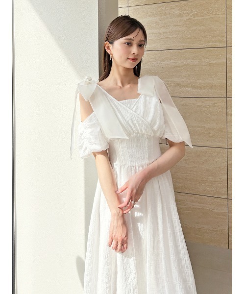 【美品】SNIDEL ショルダーリボンワンピース SNIDEL ワンピース ショルダーリボンワンピース : ZOZOTOWN