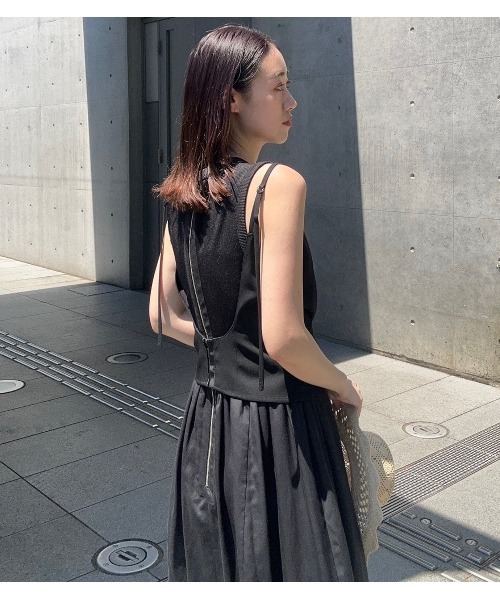 ワンピース Bi-Material Fit and Flare Dress / バイマテリアルフィットアンドフレアドレスの画像