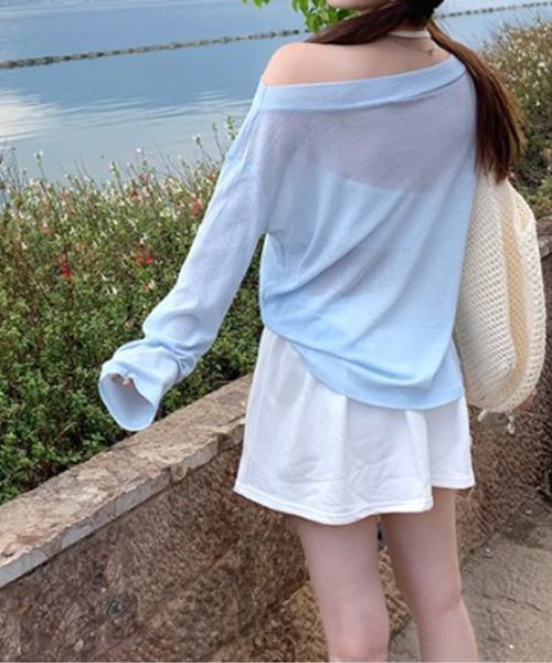 tシャツ オフショルダーシアープルオーバー レディース tシャツ オフショルダーシアープルオーバー レディース
