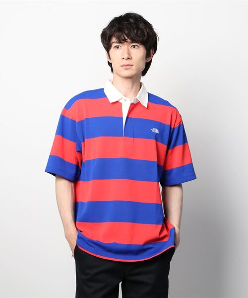THE NORTH FACE ラガーシャツ ポロシャツ　US L アメリカ THE NORTH FACE 「THE FACE」 半袖ポロシャツ X-LARGE ブラック