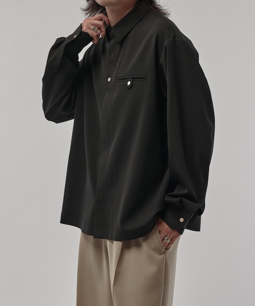 美品 クルニ CULLNI 18AW エステル 金ボタンシャツジャケット 黒 ○美中古 クルニ CULLNI 18AW エステル 金ボタンシャツジャケット 黒