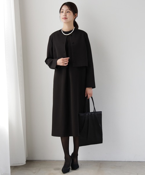 DRESS PLUS 品さ際立つ前後2wayフォーマルワンピース ブラック XL DRESS+（ドレスプラス） ドレス 品さ際立つ前後2wayフォーマル