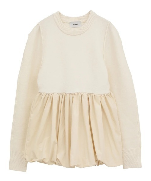 ニット セーター CLANE/クラネ/DOCKING POWERSHOULDER KNIT TOPS レディース