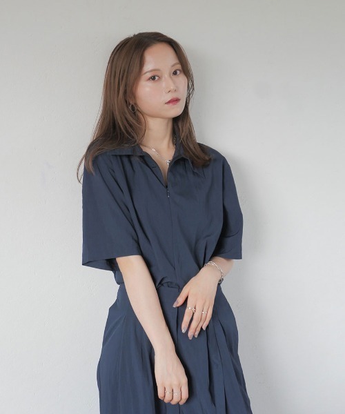 「Reurie'」 半袖シャツ FREE ネイビー レディース_画像5