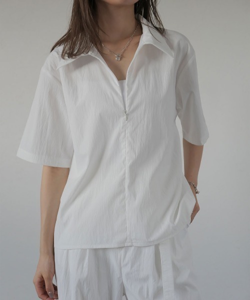 「Reurie'」 半袖シャツ FREE ネイビー レディース_画像6