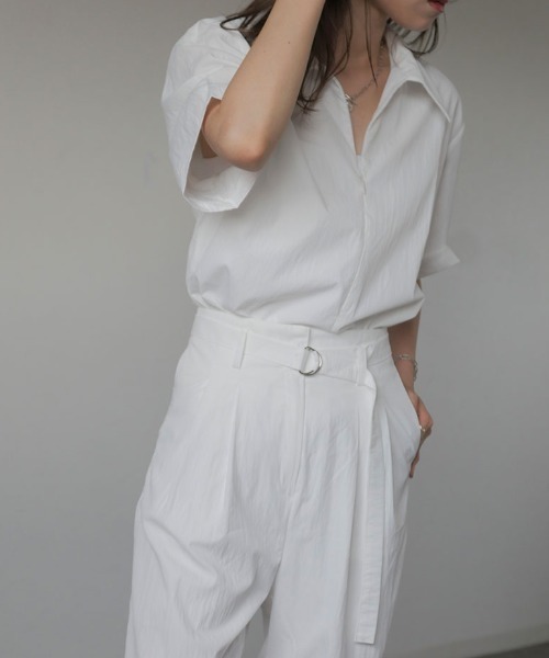 「Reurie'」 半袖シャツ FREE ネイビー レディース_画像8