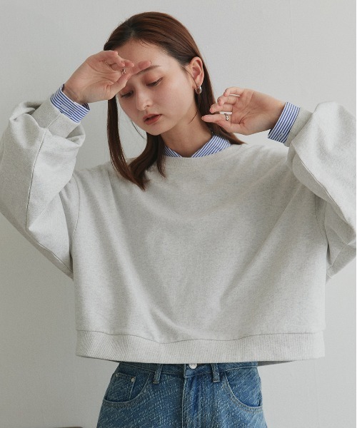 【フェンディ 】コットン プルオーバー スウェットトレーナー ショート丈 フェンディ 】コットン プルオーバー スウェットトレーナー ショート丈