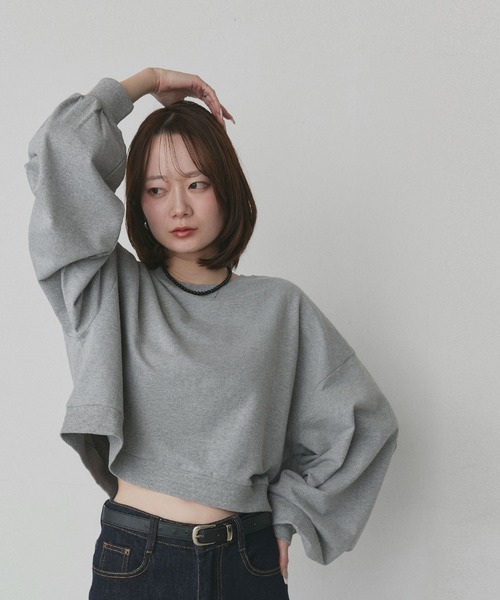  jeans ショート丈　スウェット 2026SS新作】ショート丈スウェットトップス(セットアップ可)[品番