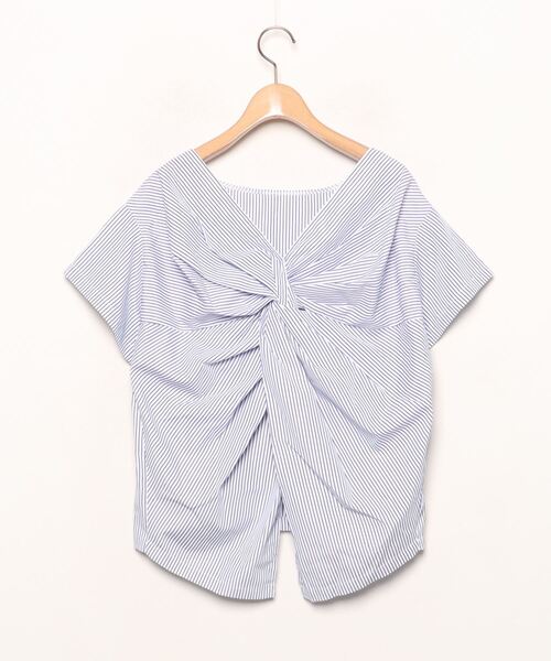 「AZUL ENCANTO」 半袖ブラウス M ブルー レディース_画像2