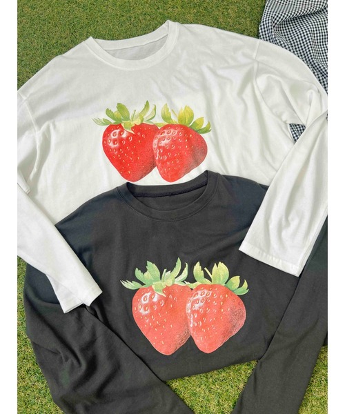 WC tシャツ 「秋冬新作」イチゴワンポイントロンT レディース