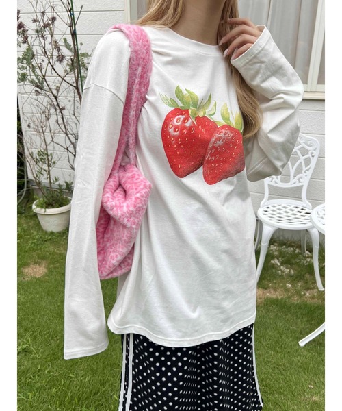 WC tシャツ 「秋冬新作」イチゴワンポイントロンT レディース