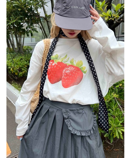 WC tシャツ 「秋冬新作」イチゴワンポイントロンT レディース