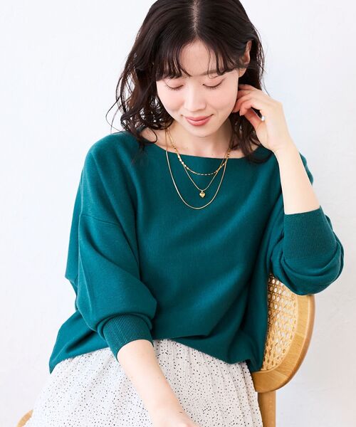 ノーリーズ　今季人気のラメ入りボリュームスリーブニット　Ｍ　日本製 NOLLEY'S（ノーリーズ） ニット セーター 「手洗い可能」ラメシャギー