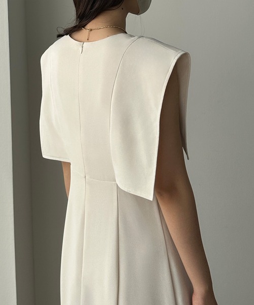 「Louere」 半袖ワンピース LARGE アイボリー レディース_画像4