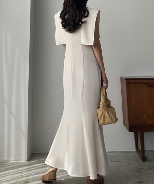 「Louere」 半袖ワンピース LARGE アイボリー レディース_画像5