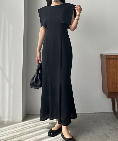 「Louere」 半袖ワンピース LARGE アイボリー レディース_画像8