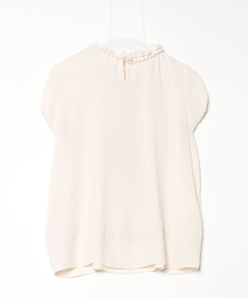 「LANVIN en Bleu」 半袖ブラウス 38 ベージュ レディース_画像2