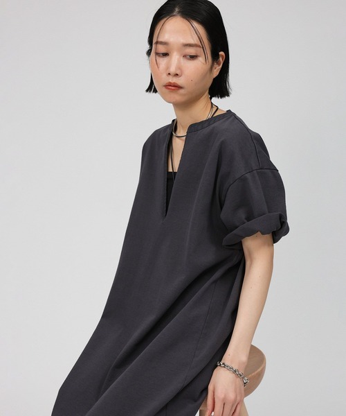 「BABYLONE」 半袖ワンピース フリー オレンジ レディース_画像7