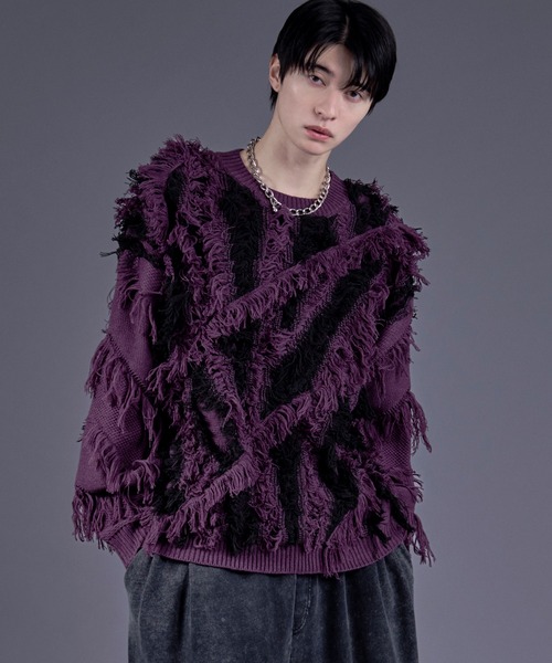 Ellno Loset（エルノロゼット） セーター ニット フリンジジャガード