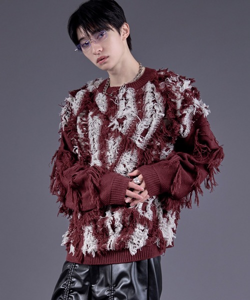 Ellno Loset（エルノロゼット） セーター ニット フリンジジャガード