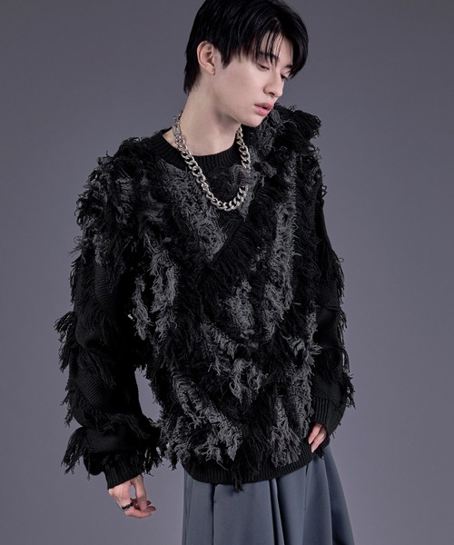Ellno Loset（エルノロゼット） セーター ニット フリンジジャガード
