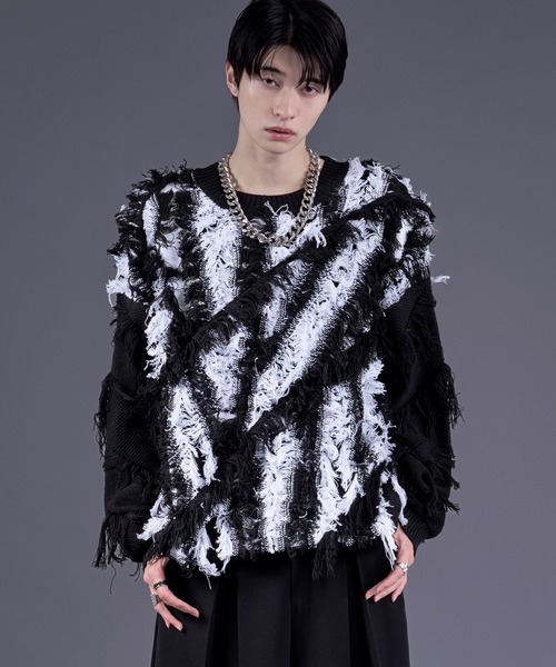 Ellno Loset（エルノロゼット） セーター ニット フリンジジャガード